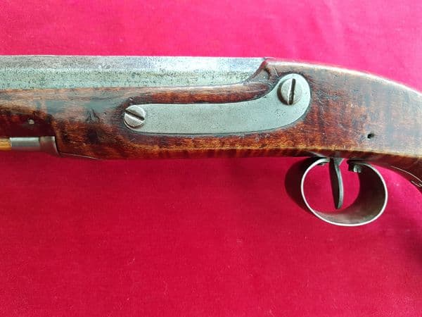 Rare Kentucky side hammer mule-ear pistol by W Gilbert of Rochester, New York. Circa 1837. Ref 9575
